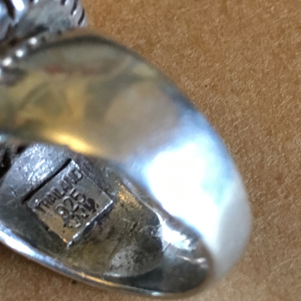 Onyx Sterling Statement Ring Size 7 - image 5